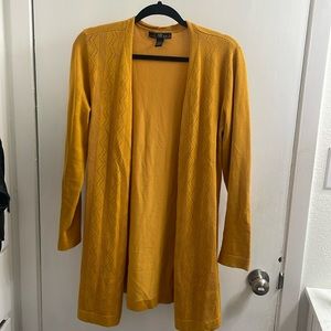 80 park mustard yellow cardigan size large